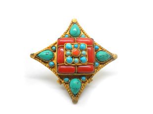 銀鎏金嘎烏鑲寶石(紅)