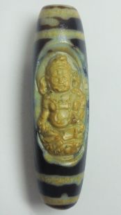 黃財神 佛雕天珠