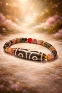 三眼天珠碧璽手串